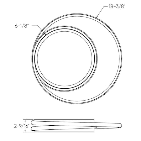 Newton 18-Inch Offset Ring Flushmount